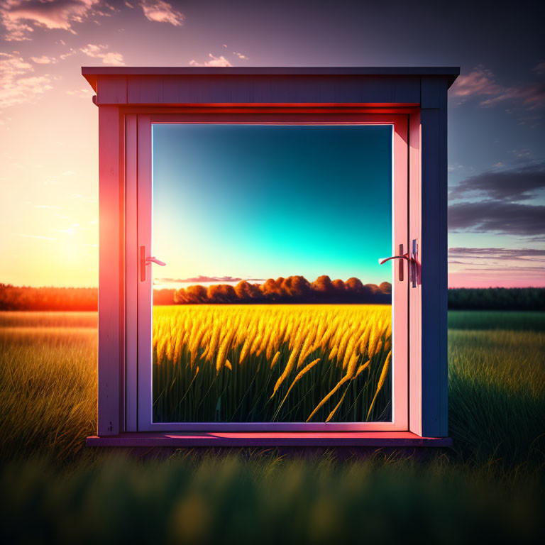 Window in the middle of a field...