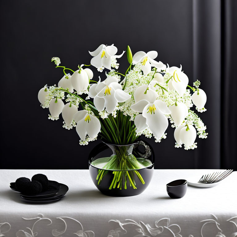 a few sprigs of lily of the valley in a pretty!