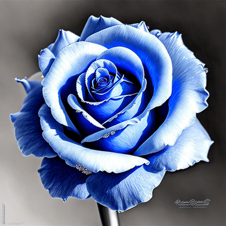 Blue crystal rose in bloom...