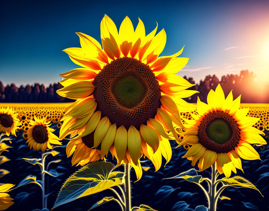 Sunflowers a field sunflower...