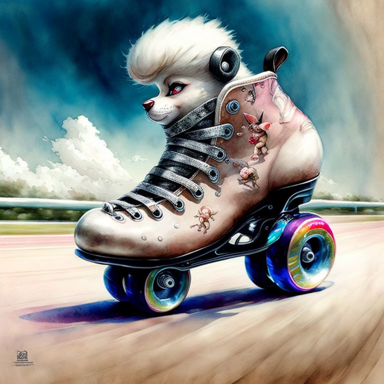 racing on modern roller skates!