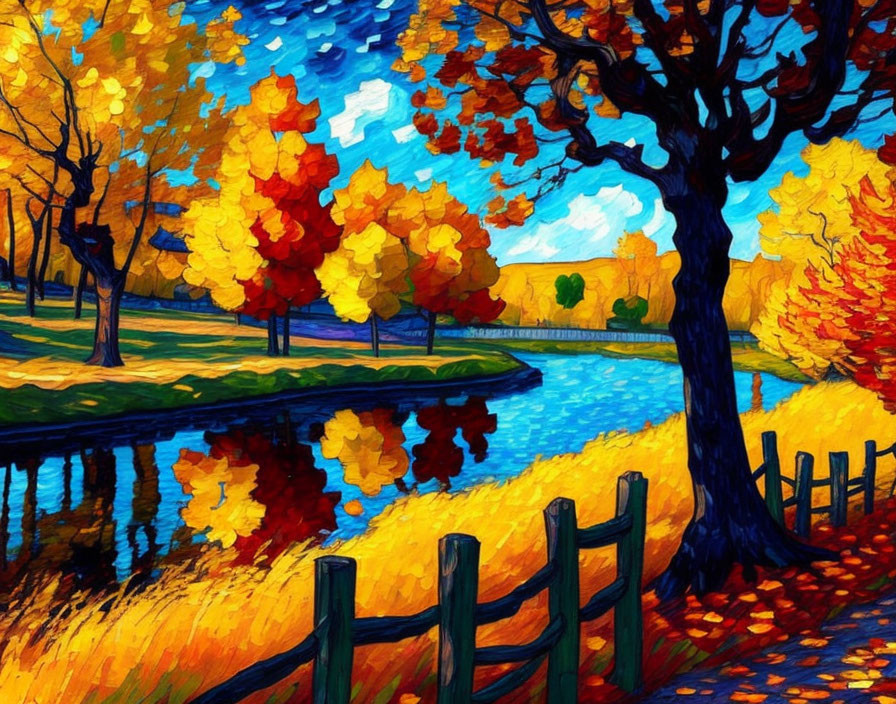  autumn landscape, van gogh style