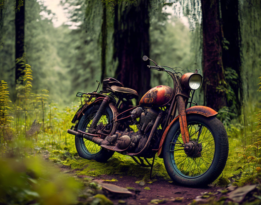 A discarded rusty old motorcycle "Java-350"...