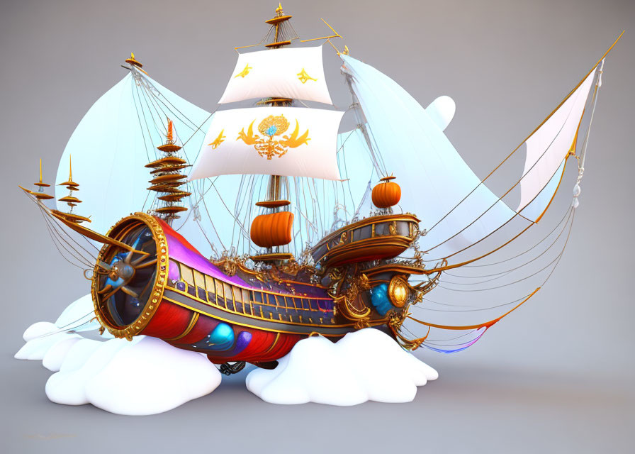 Flying pirate ship