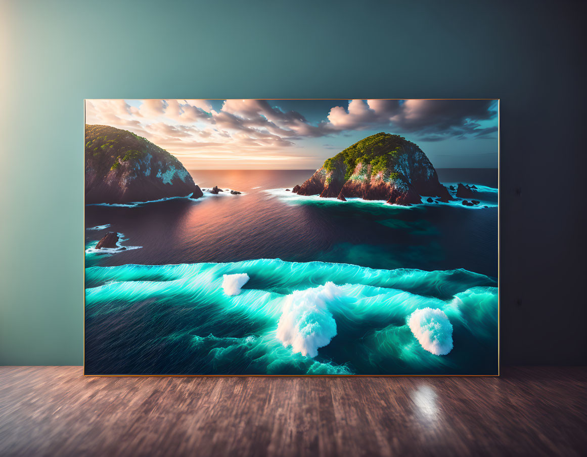 An tv showing an island paradise
