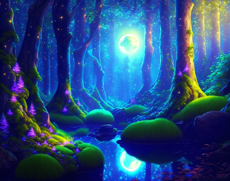 Saturday night in the full moon fairie forest
