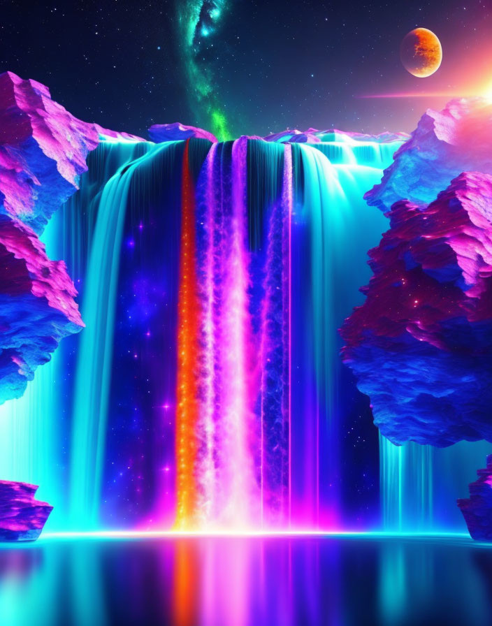 Waterfall in space