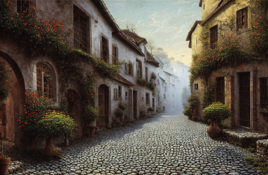 A cobbled street