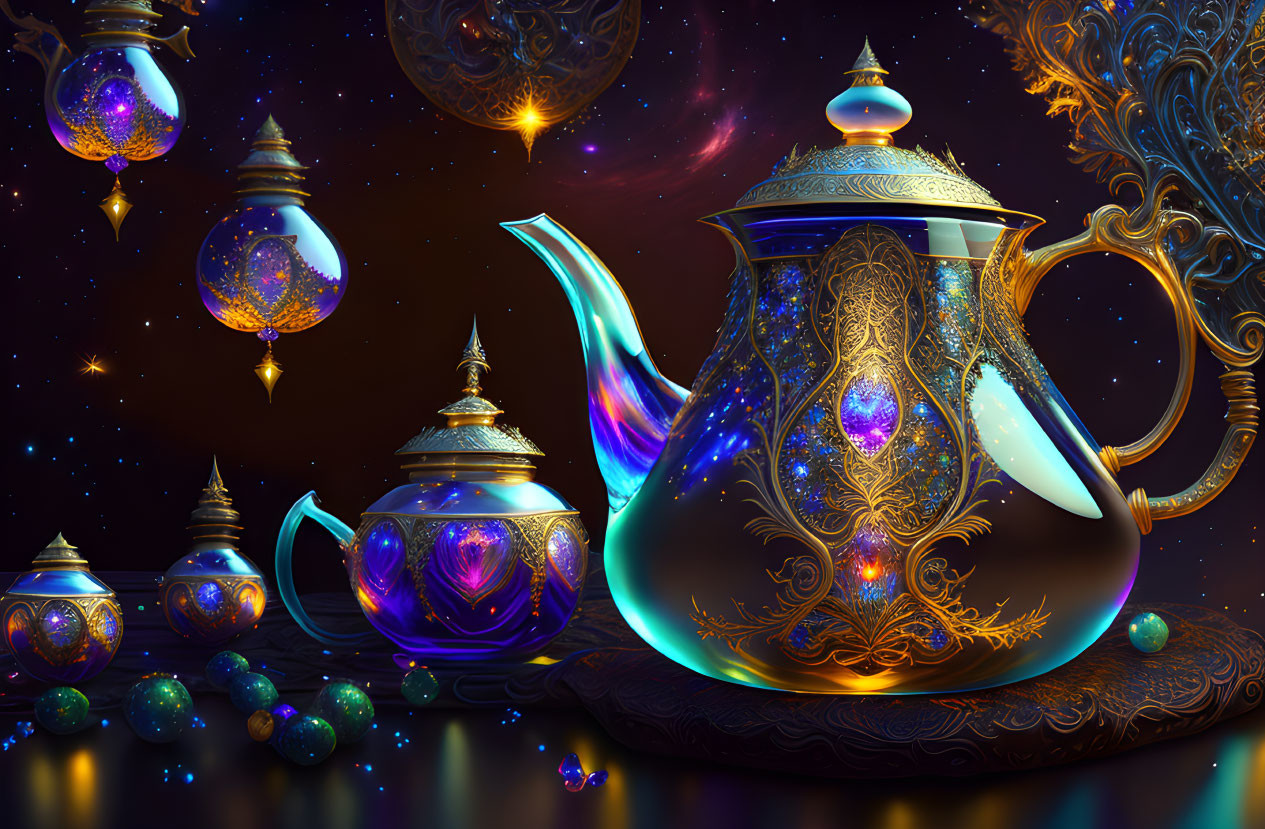 magical glass teapot
