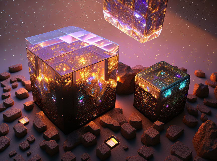 illuminated, translucent, borg cube