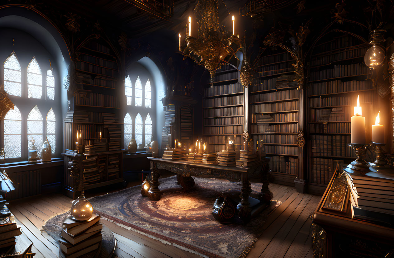 wizards lair, old books, spells magic