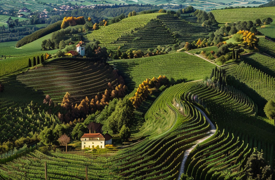 landscape in Slovenia tipical vineyard Haloze