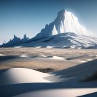 Surreal white sand dunes landscape with spire-like formations