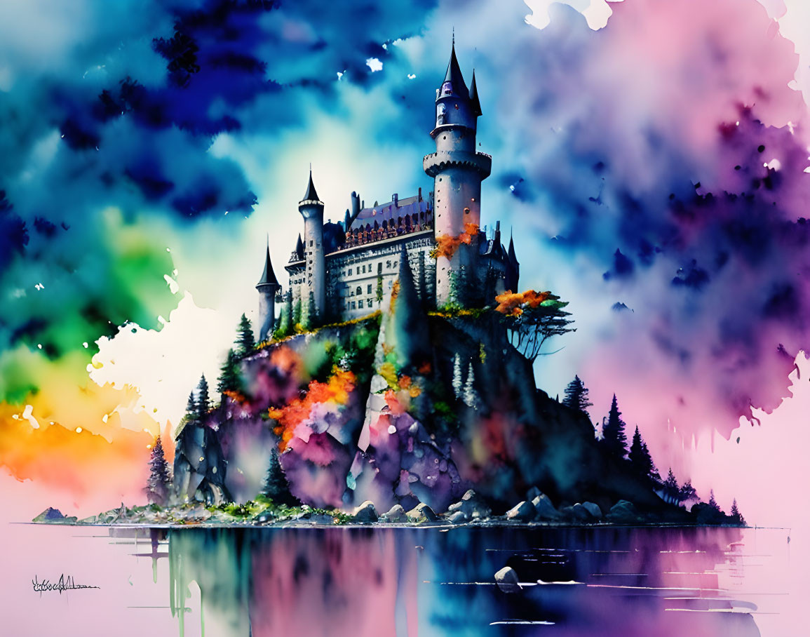 Watercolor castle