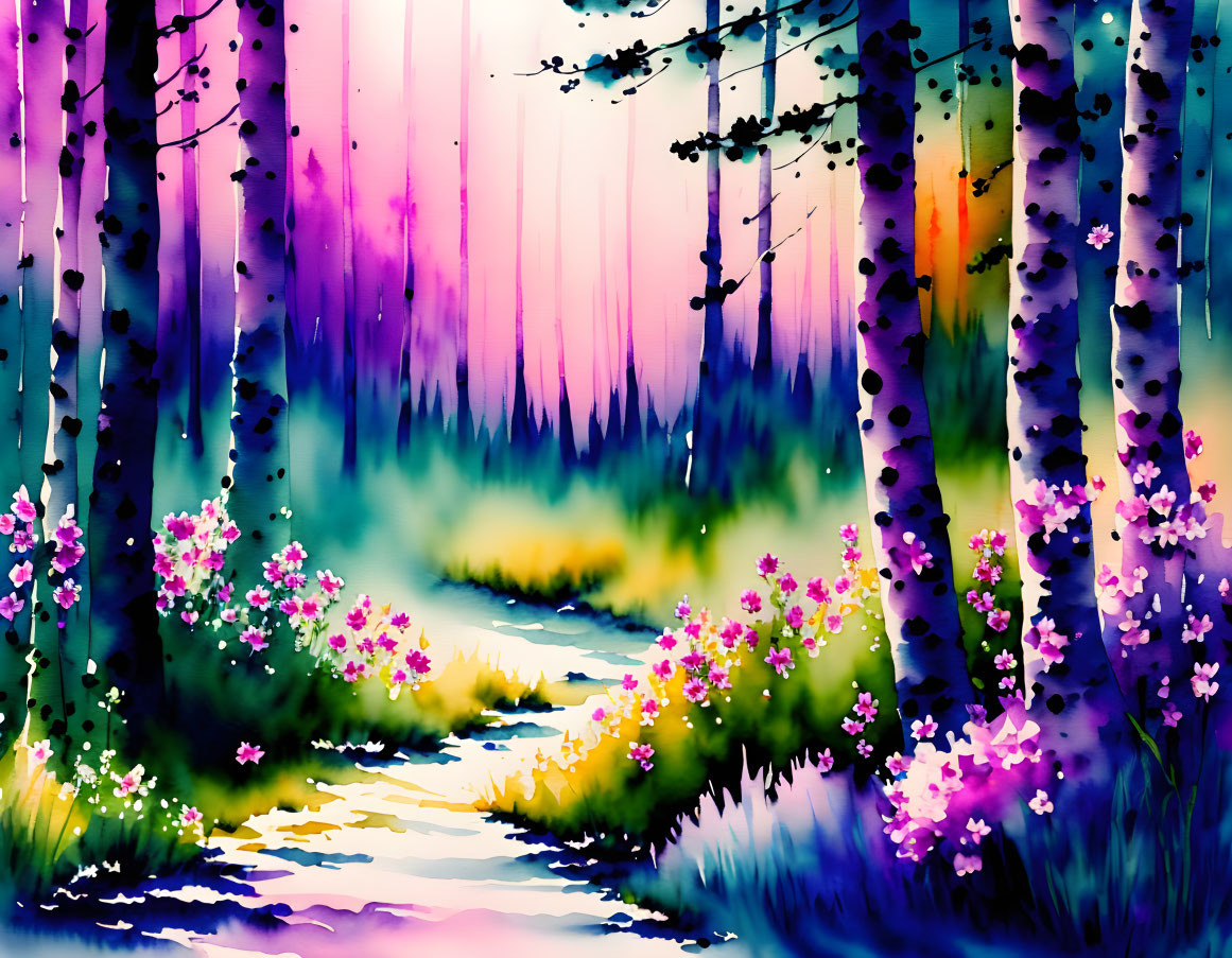 Beautiful and colorful forest