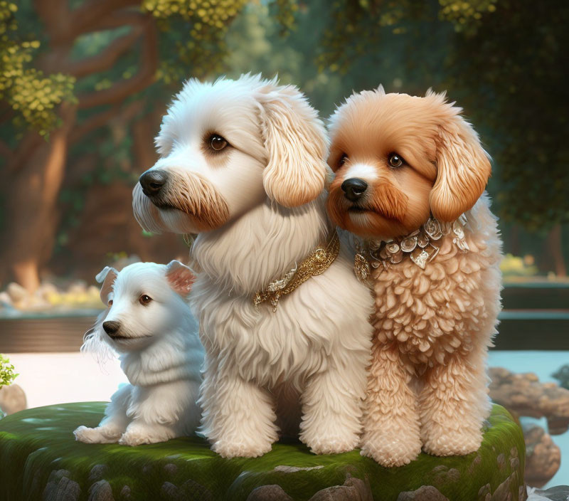 Cute dog family