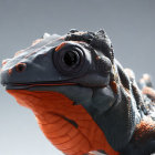 Detailed Realistic Iguana Model with Orange Underbelly against Blue Sky
