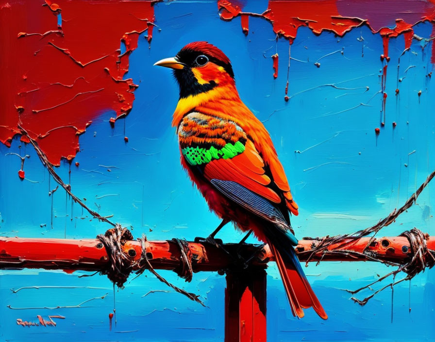 Bird Dripping Paint