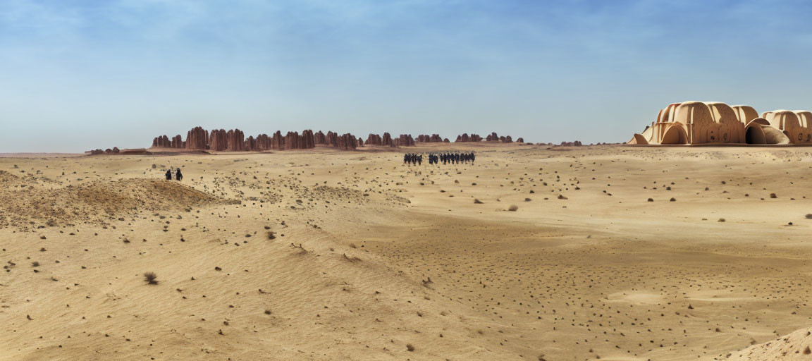 Tired warriors in desert