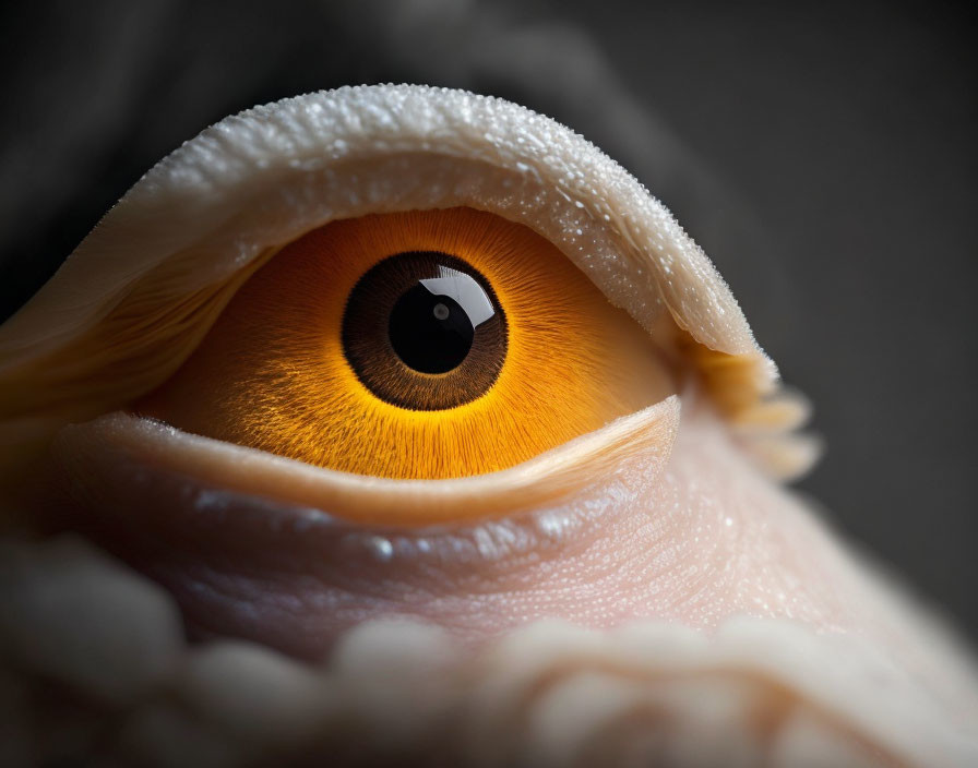 Detailed Close-Up of Orange-Eyed Gecko Under Curled Leaf