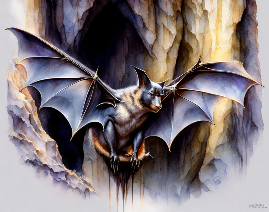 Bat, not hanging from a cave