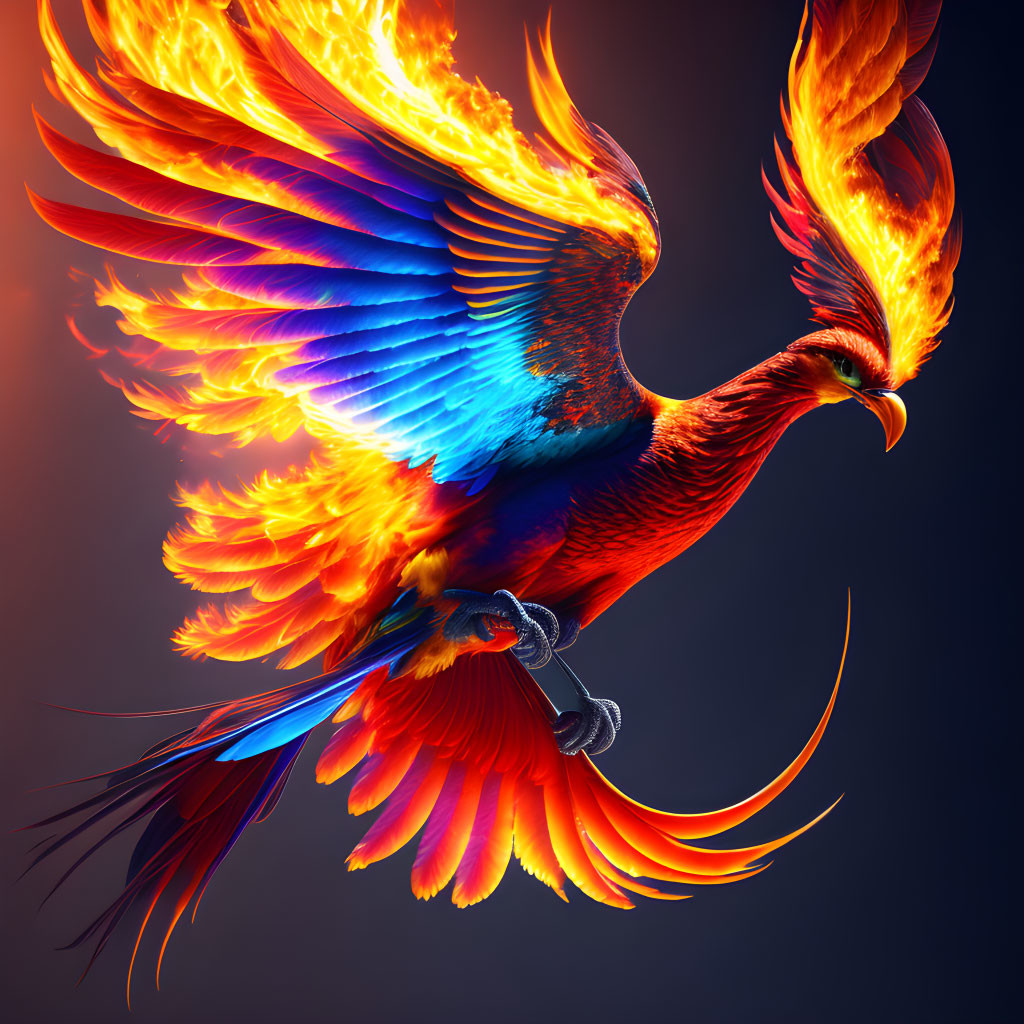 flaming phoenix bird