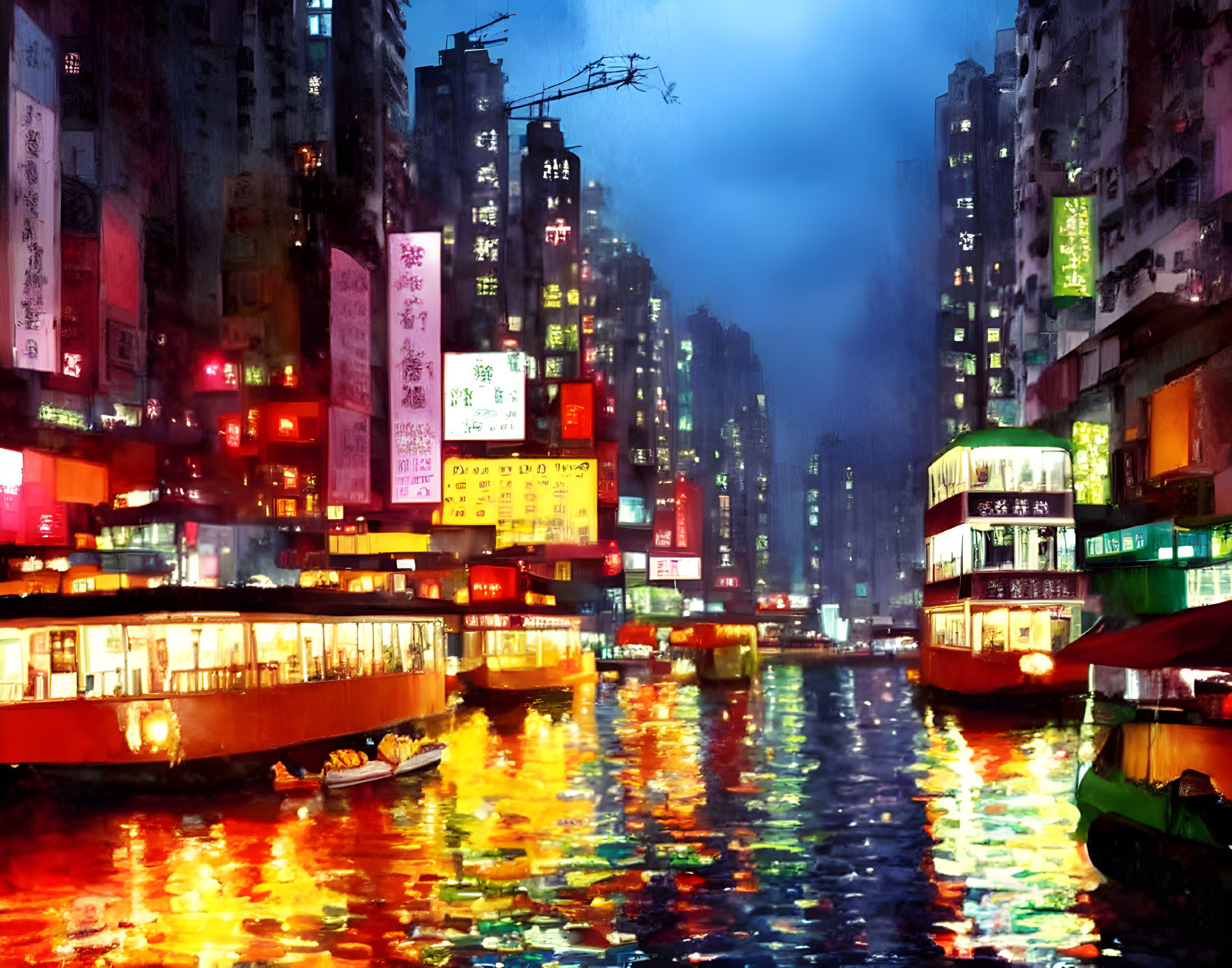 Hong Kong rainy night