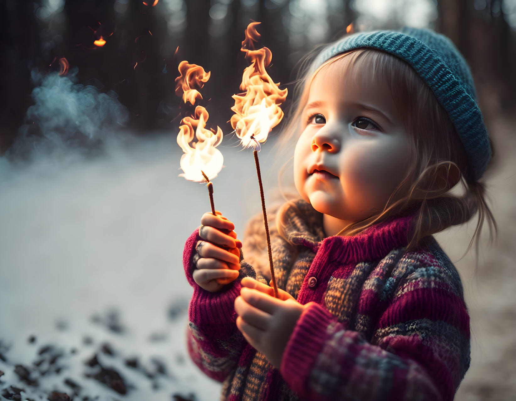 Little girl with matches 