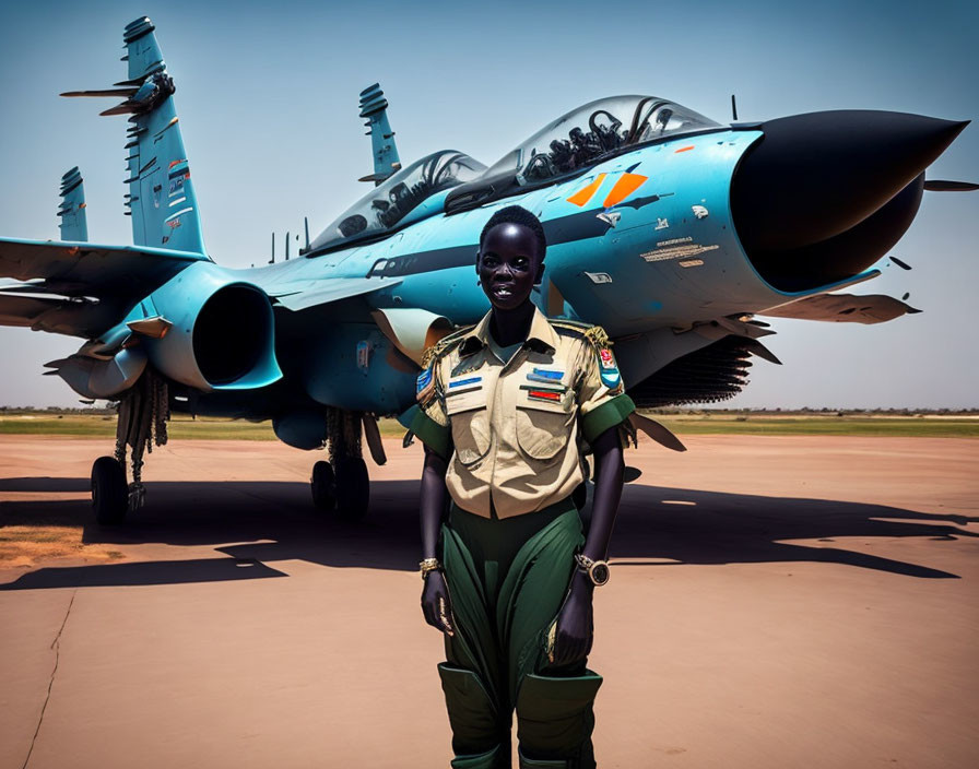 SSD Airforce Pilot next to a Su-27