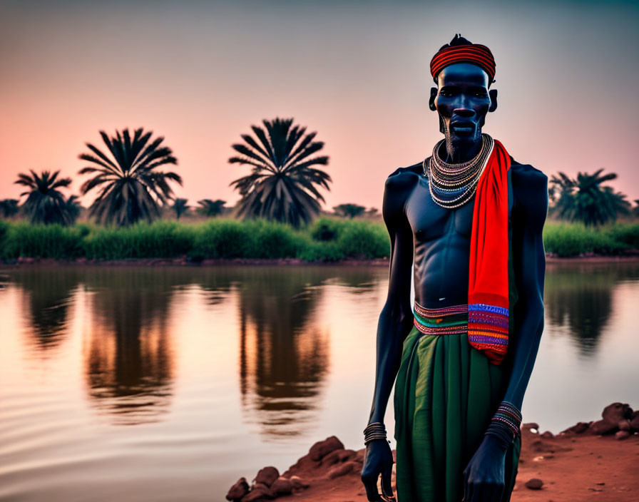 A nuer man by the Nile