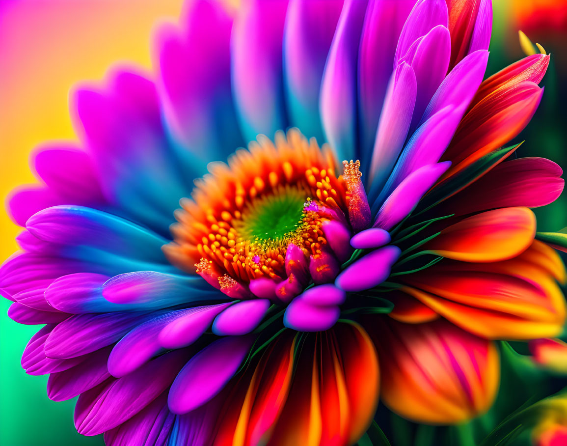 Colorful Close-Up of Vibrant Gerbera Daisy Petals