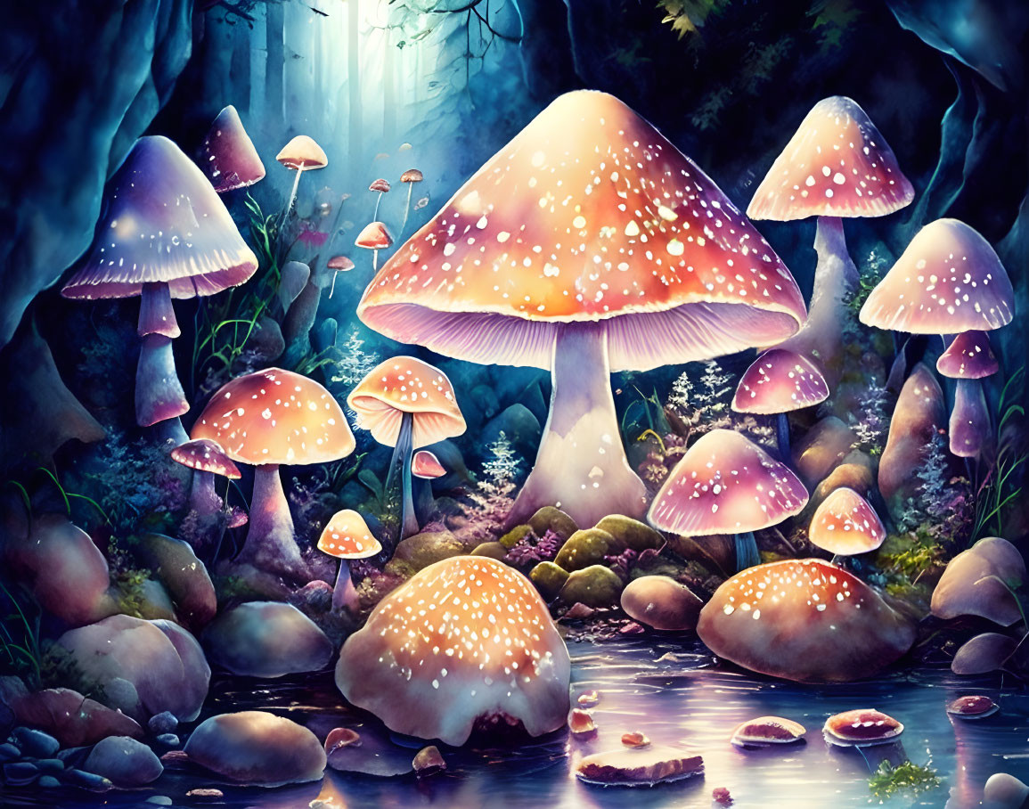 Glowing mushrooms