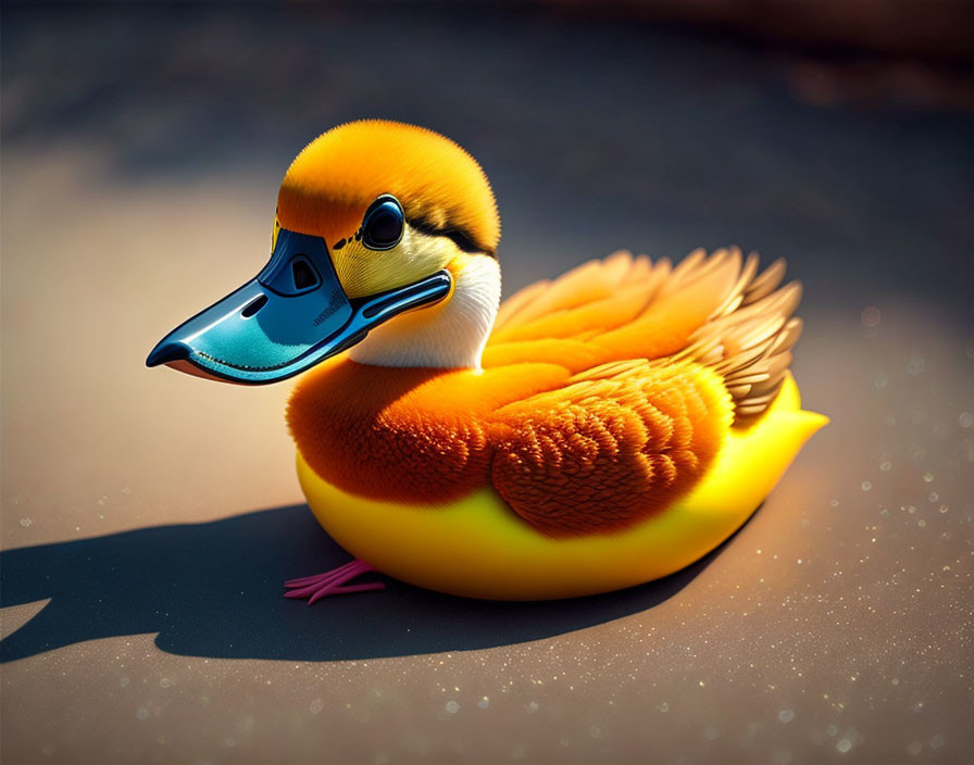 Detailed Stylized Digital Illustration of Rubber Duck Textures