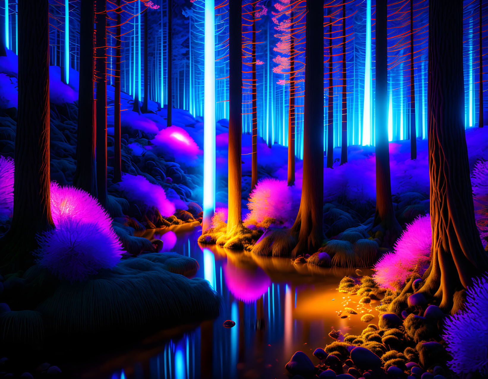 bioluminescent forest