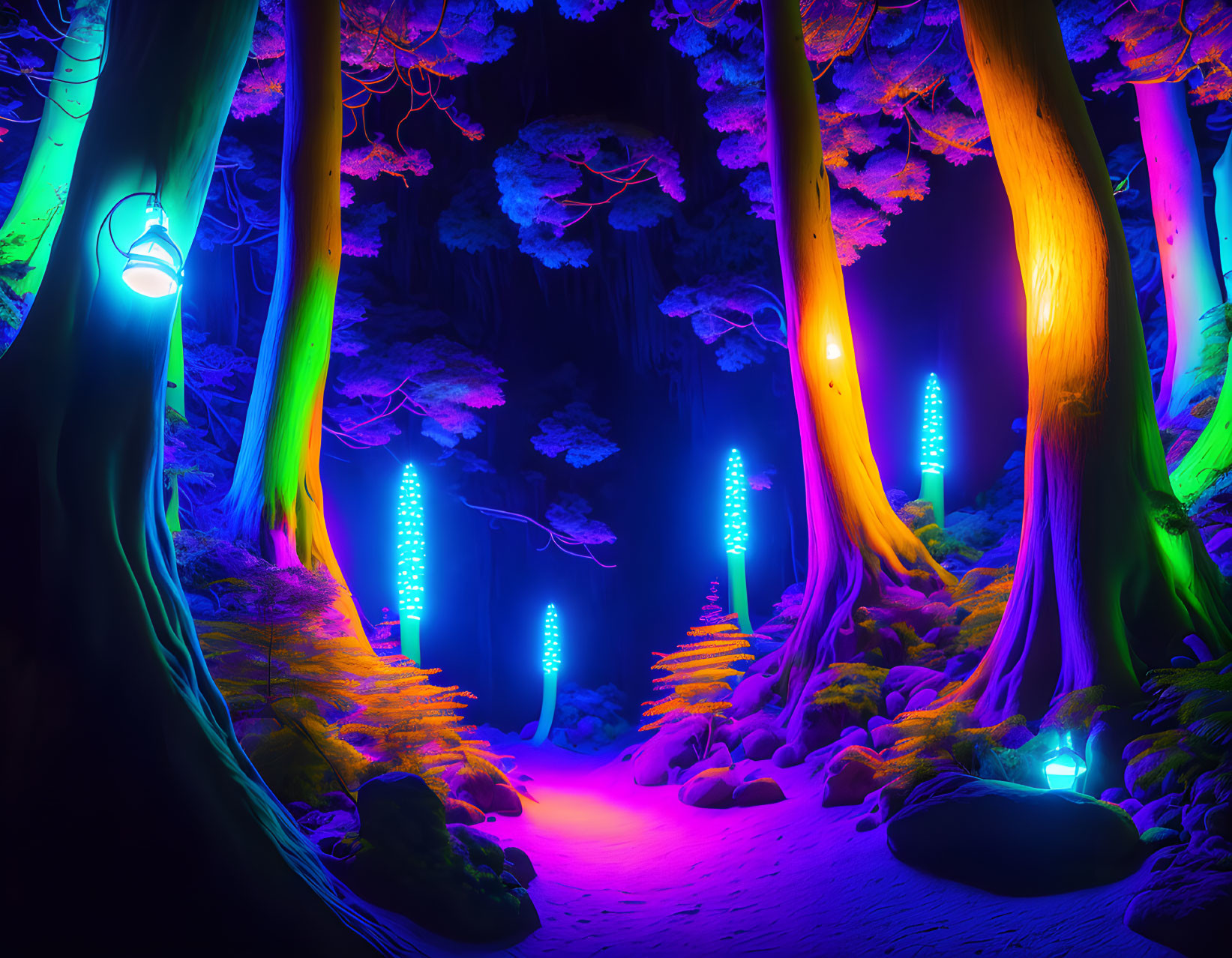 bioluminescent forest