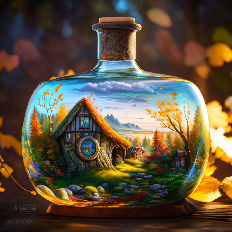 Hobbit Home in a Bottle