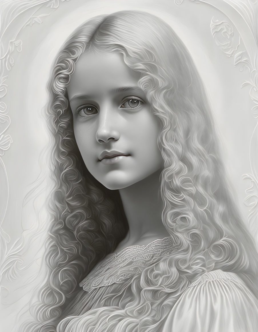 Mona Lisa in her youth (pencil portrait)