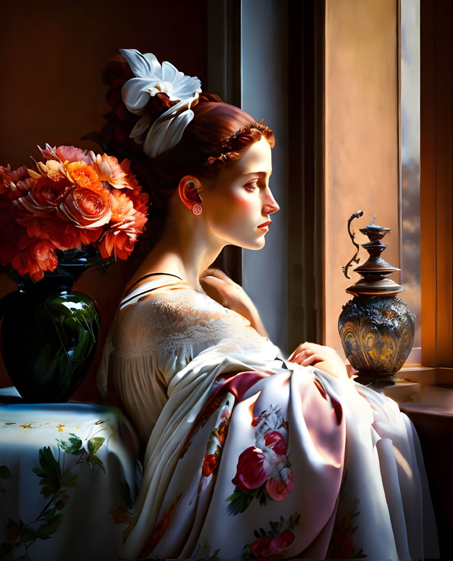 woman at the window, Caravaggio 