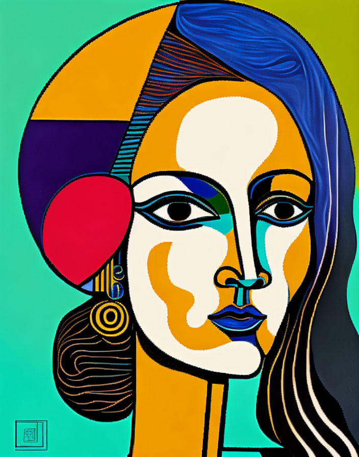 a charming woman in the style of Pablo Picasso