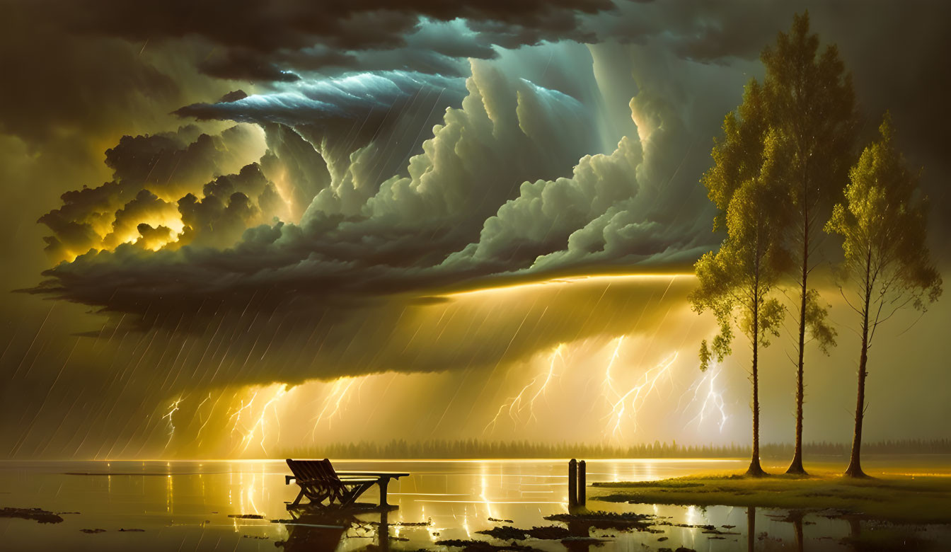 storm over the lake