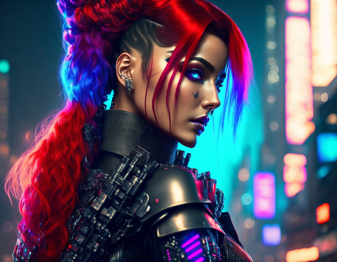 Darya (Дарья), red hair cyberpunk russian girl