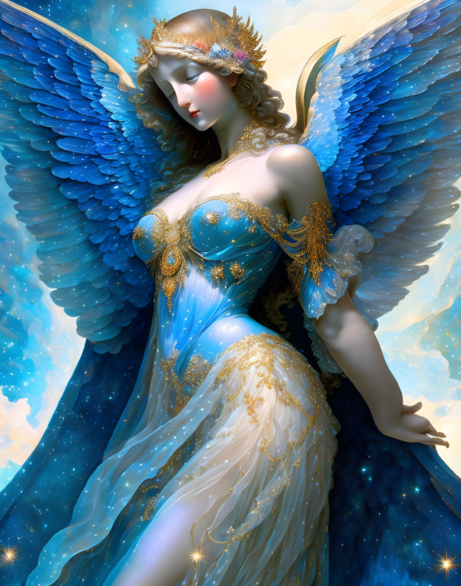 Beautiful angel in Blue