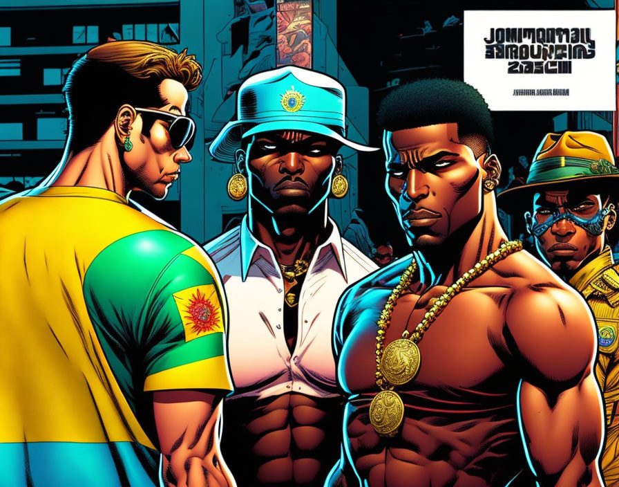 Drug trafficking in Brazil in comic book style