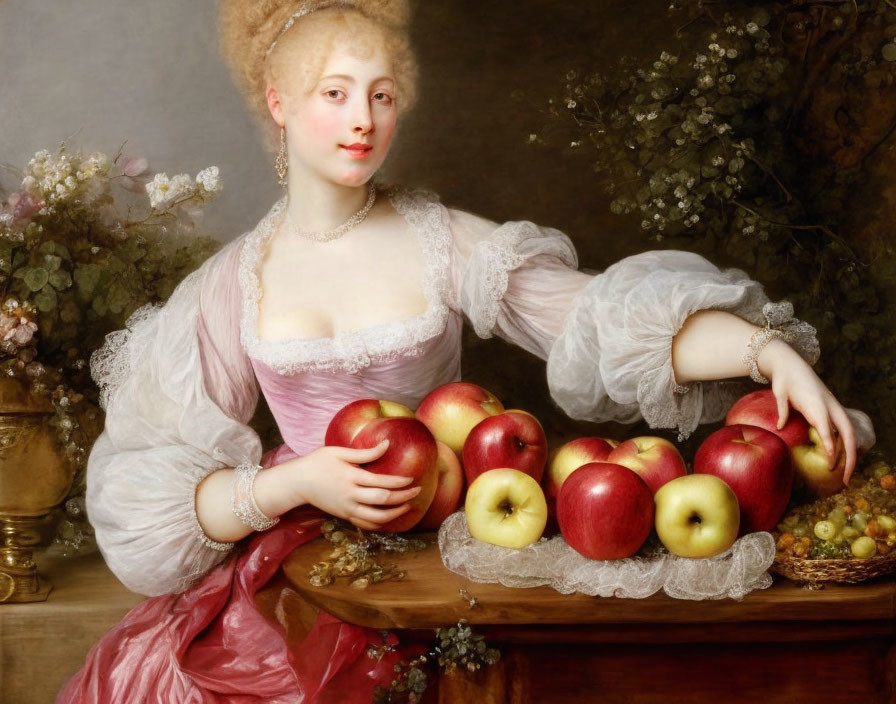 Woman with apples