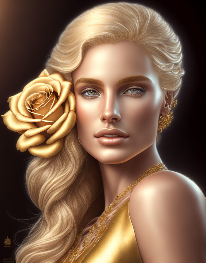 Golden blonde with golden rose