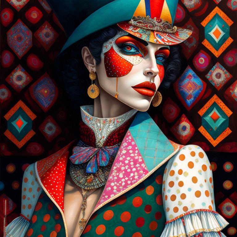harlequin portrait patchwork