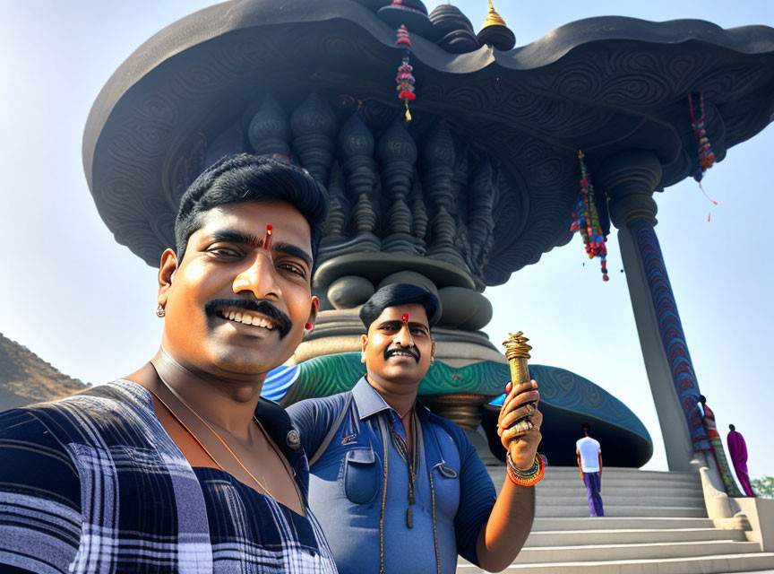 Selfie in front of Shiv Ling Temple