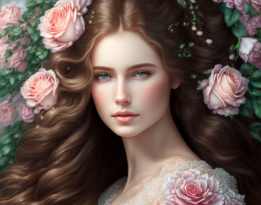 Beauty with Roses