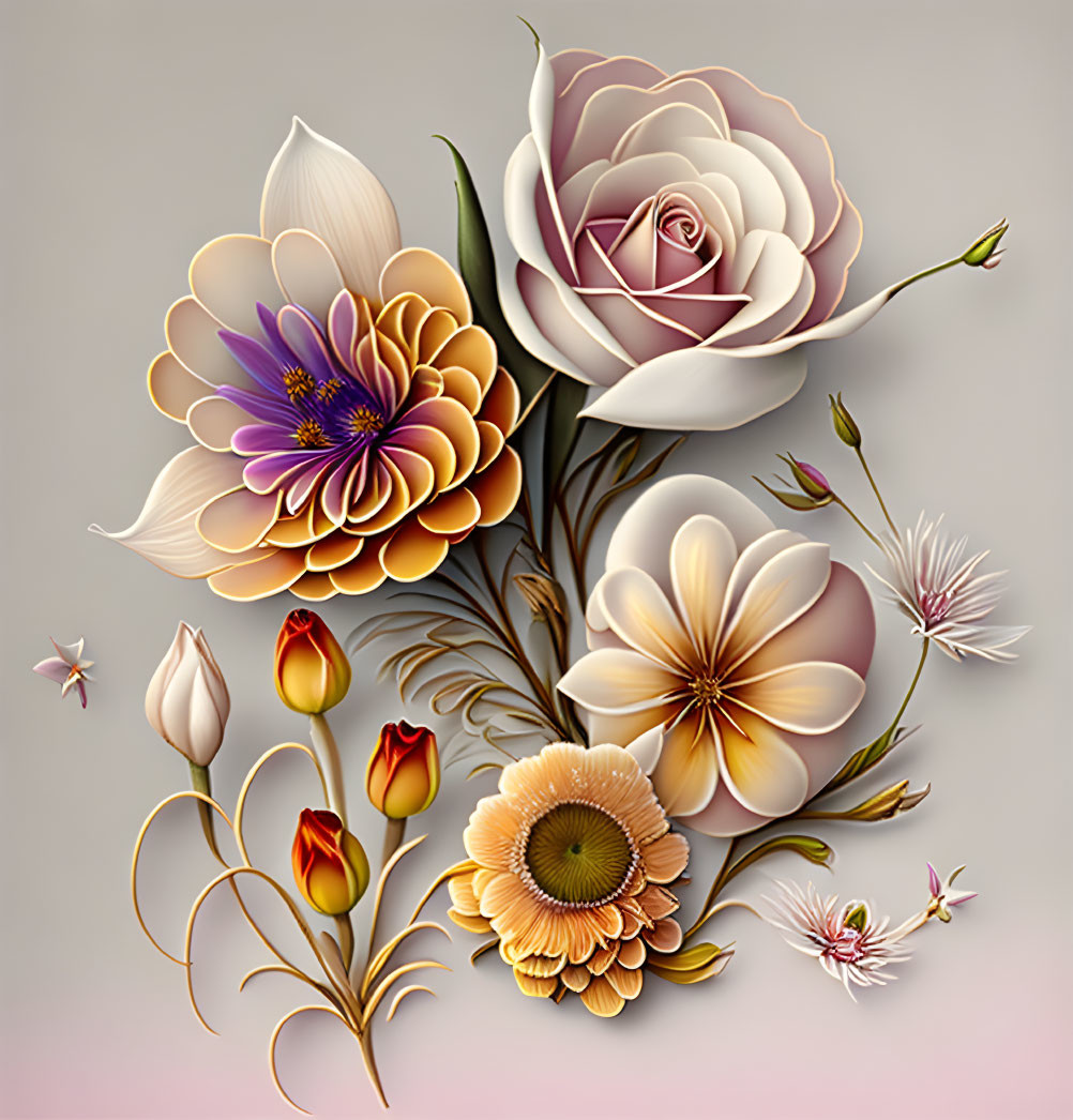 Draw these flowers very beautiful and wonderful