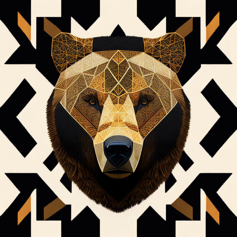 A geometric bear head